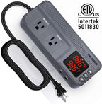 Temperature Controller with Dual Sensor AC Dual Stage Outlet Thermostat