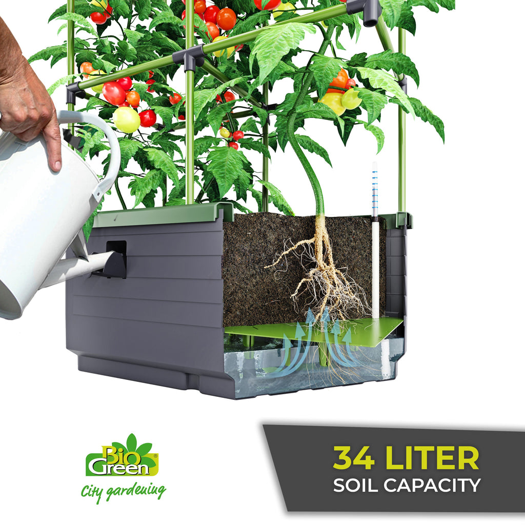 City Jungle Raised Bed Planter Box with Trellis