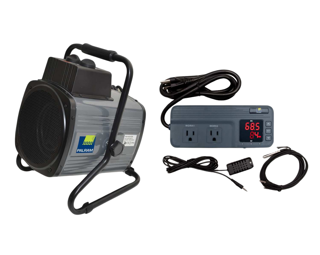 1500W/5500BTU Greenhouse Fan Heater with Digital Thermostat & Humidity Sensor