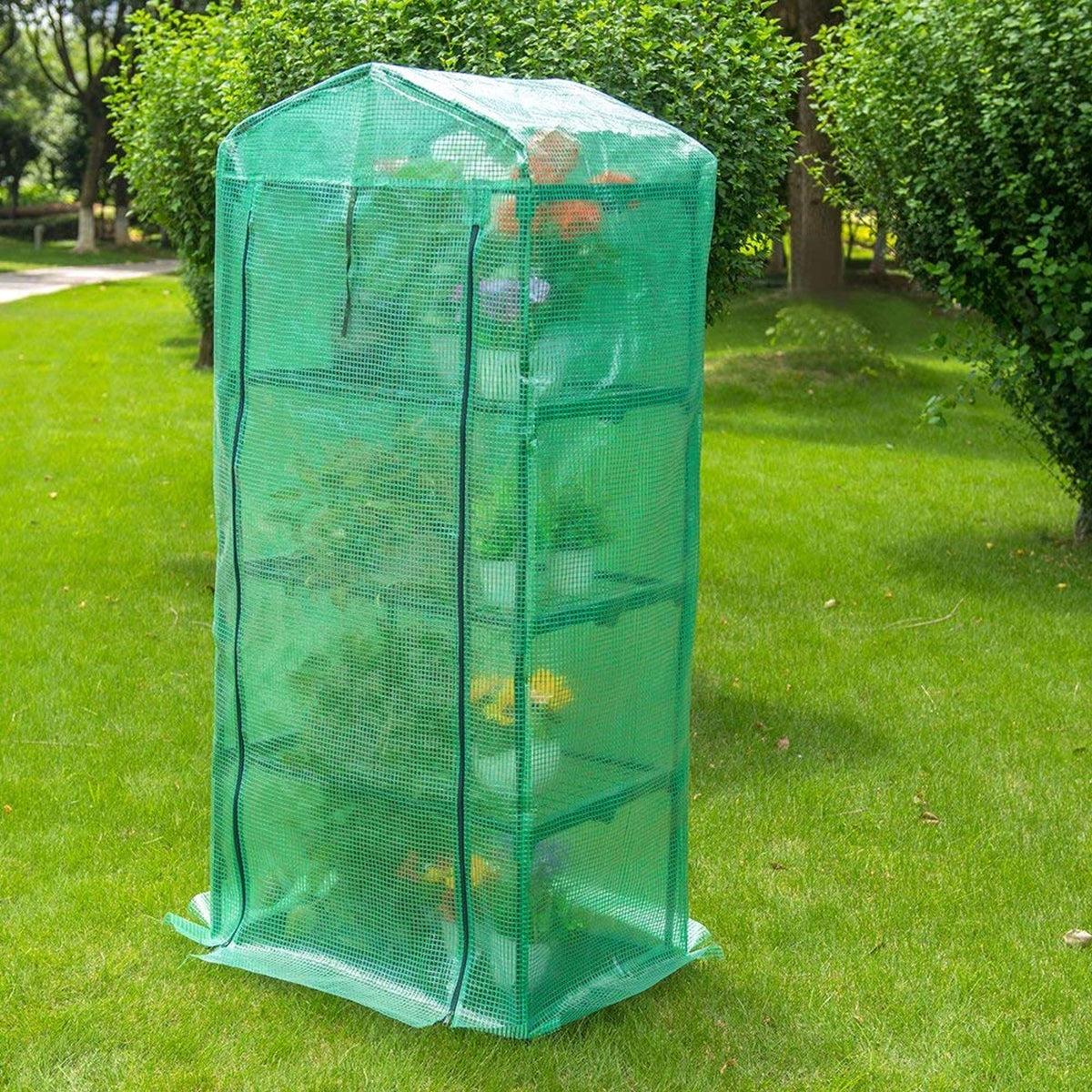 Genesis™ 4 Tier 3X6X2.ft Portable Rolling Greenhouse with Cover