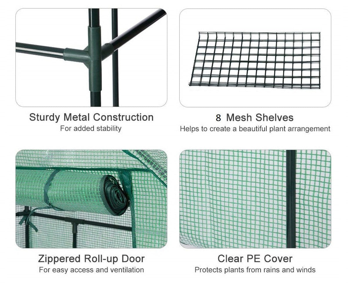 Genesis™ 5X6X2.ft Portable Walk In Greenhouse with Heavy Duty Opaqua Cover